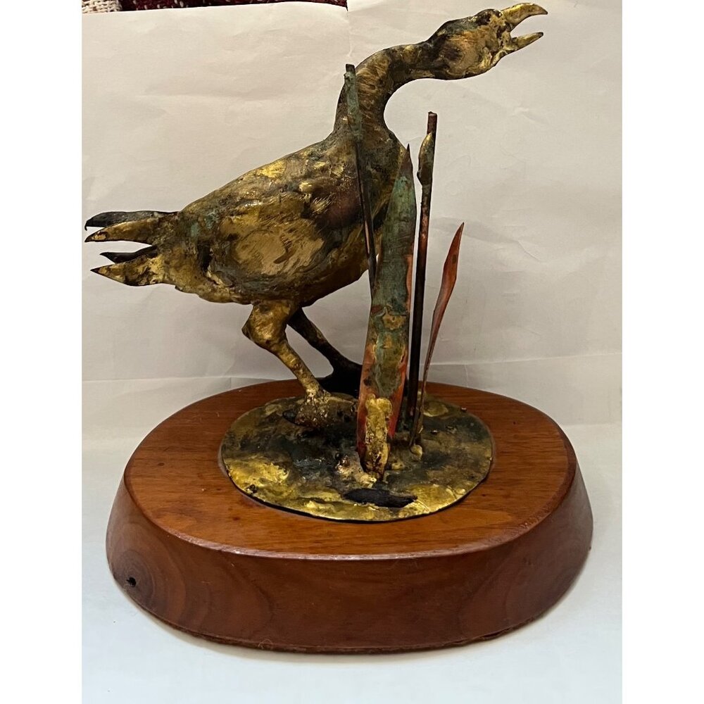 VTG ‘74 Bill Lett Brutalist Original Goose Copper Sculpture Bronze Brass Metal
